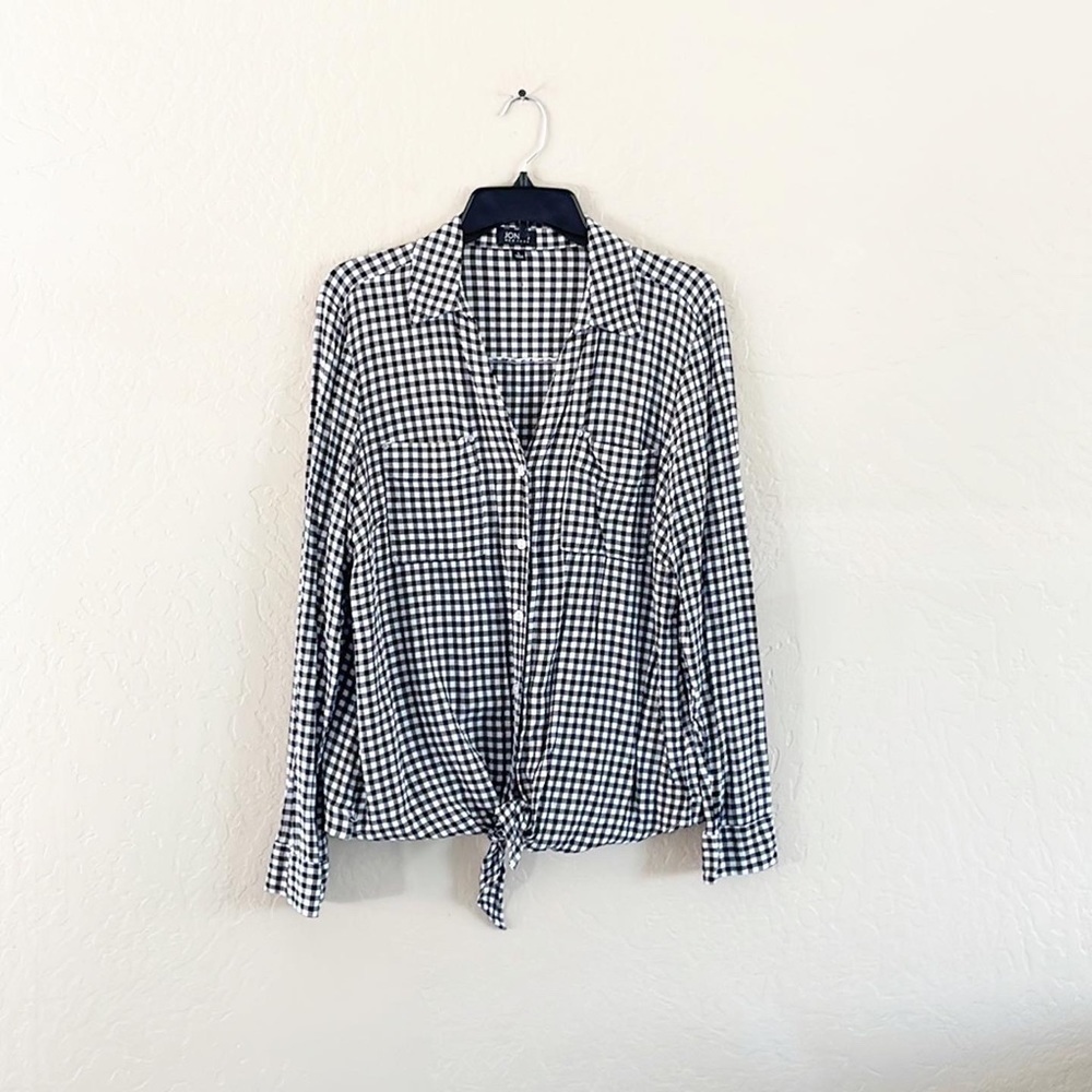 Jones New York Button Up‎ Front Tie Top